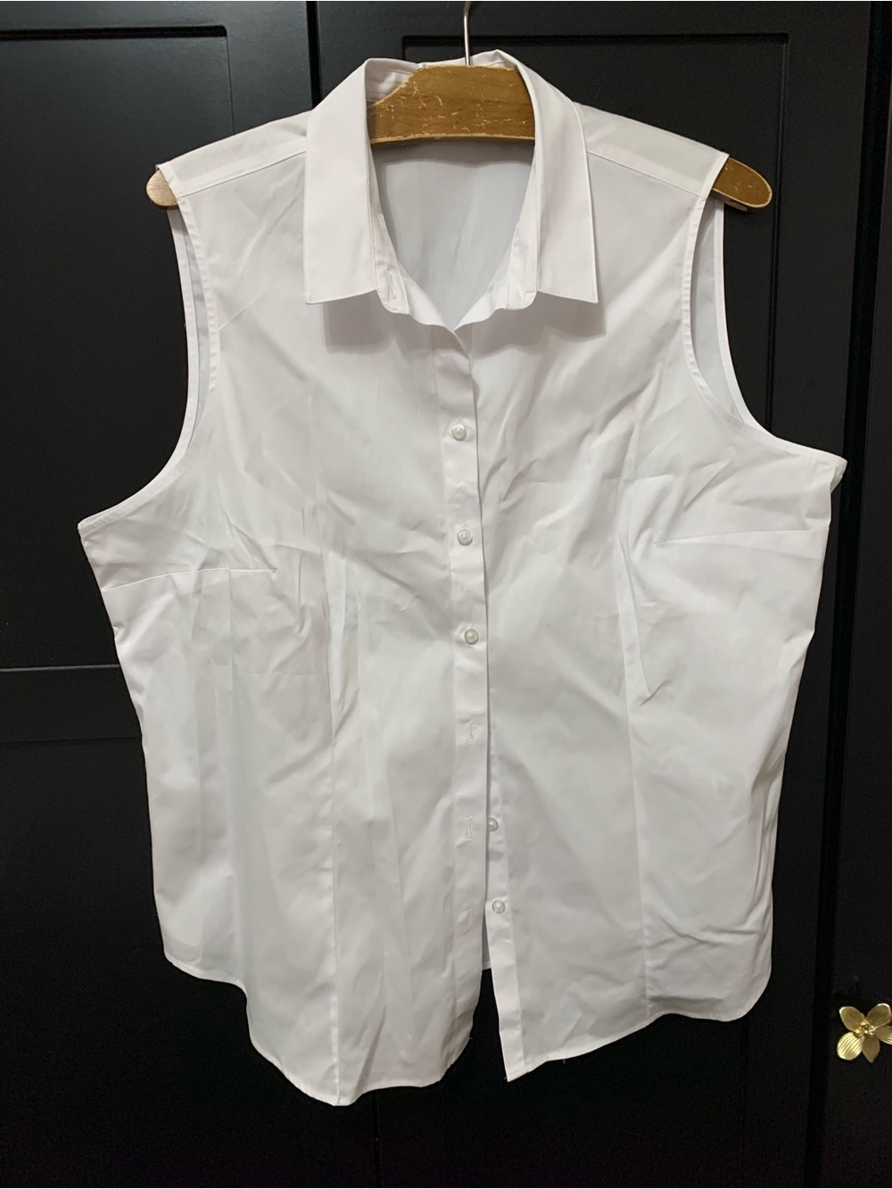 Marks & Spencer Crisp White Button up Sleeveless collared shirt classic